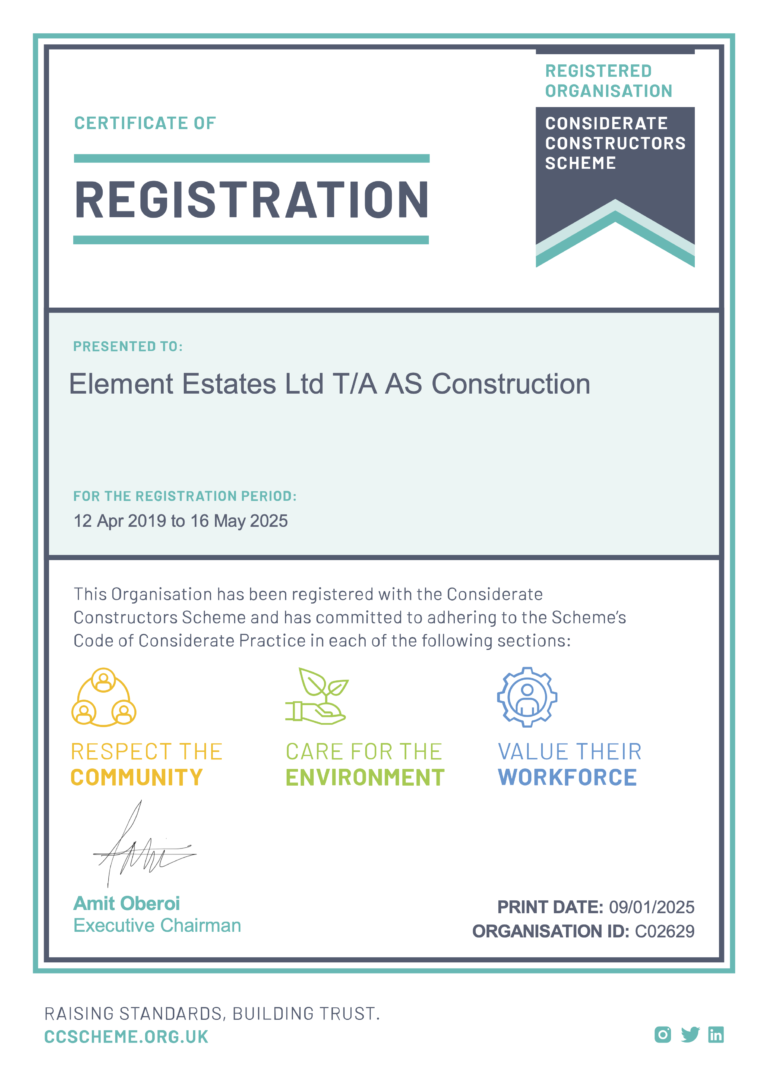 COR-Element Estates Ltd T_A AS Construction